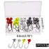 Fishing Hook Variety Box 1g 1.5g 2g 3g 3.5g fishing hook jig round head hook with mix colors , fishing tackle hook for soft grub worm baits